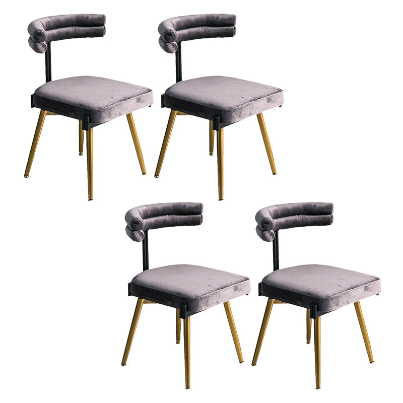 Glam Style Armless Dining Chairs Fabric Home Dining Side Chair