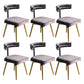 Glam Style Armless Dining Chairs Fabric Home Dining Side Chair