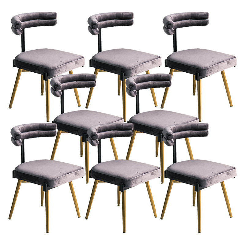 Glam Style Armless Dining Chairs Fabric Home Dining Side Chair