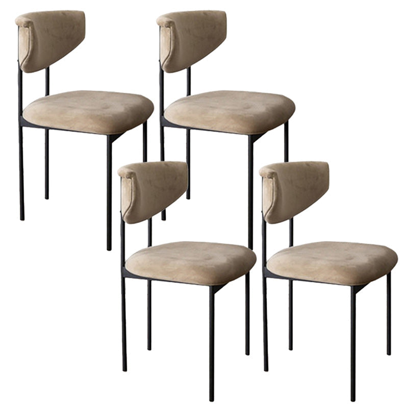 Tela silla de comedor de espalda abierta