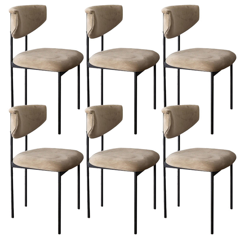 Tela silla de comedor de espalda abierta