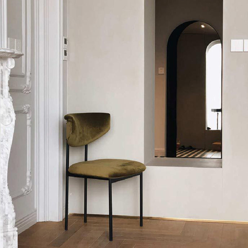 Tela silla de comedor de espalda abierta