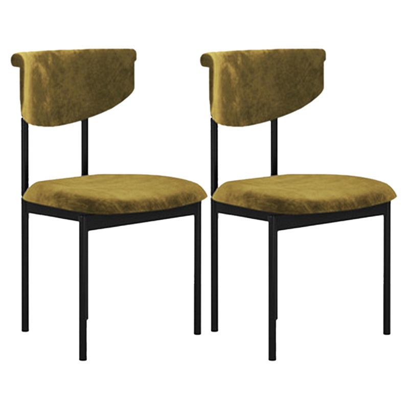 Tela silla de comedor de espalda abierta