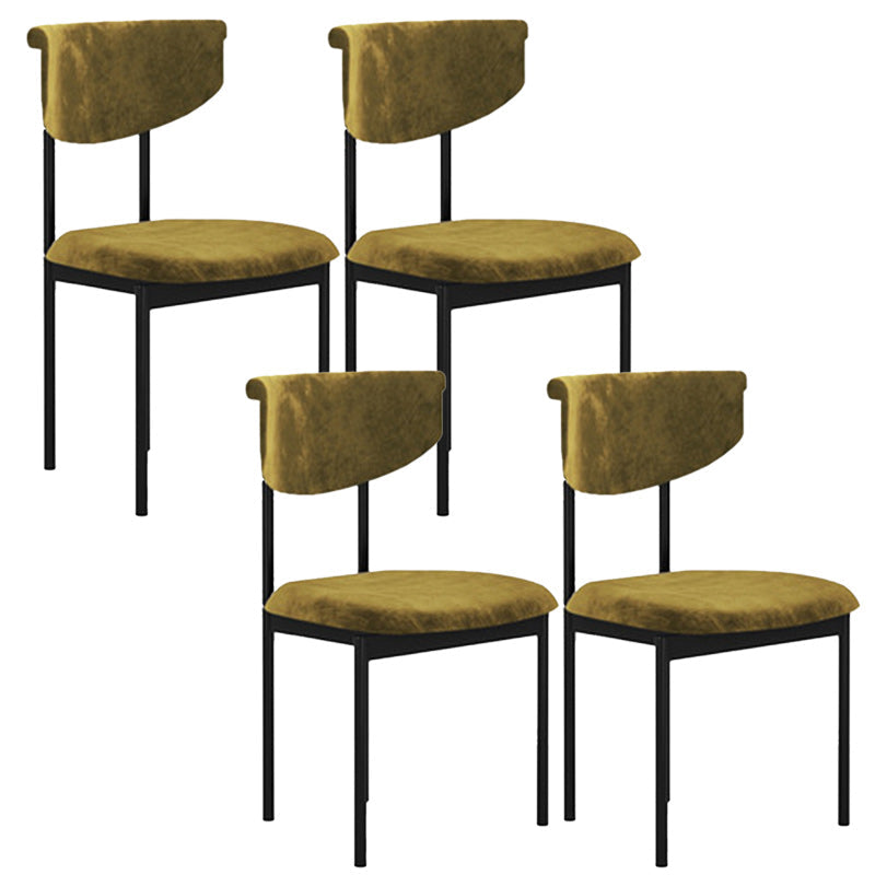 Tela silla de comedor de espalda abierta