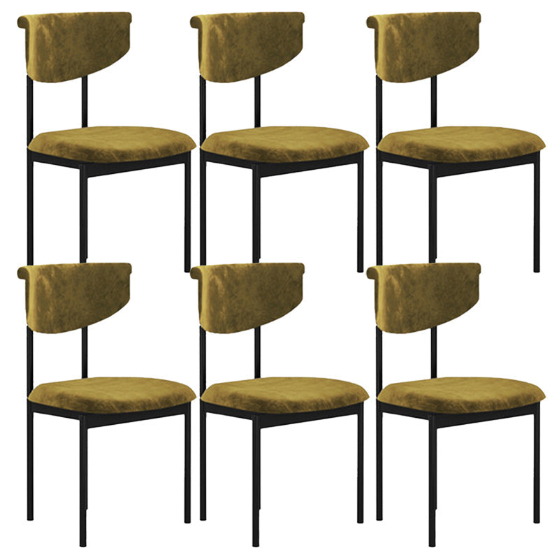 Tela silla de comedor de espalda abierta