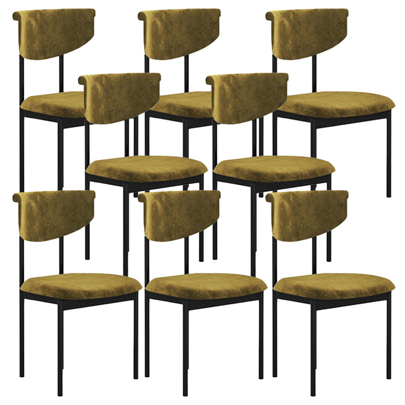 Tela silla de comedor de espalda abierta