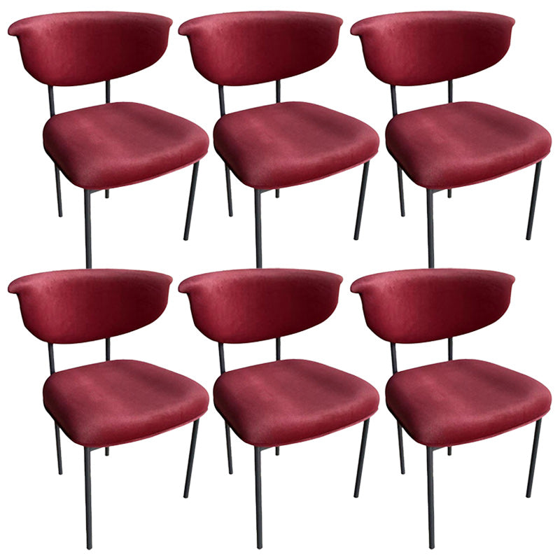 Tela silla de comedor de espalda abierta