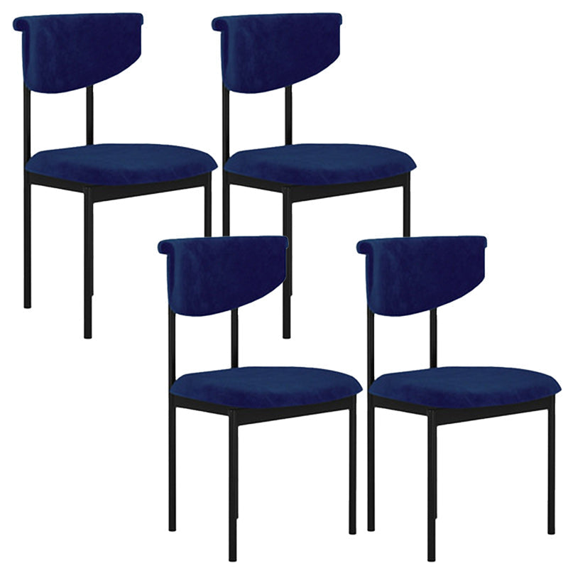 Tela silla de comedor de espalda abierta