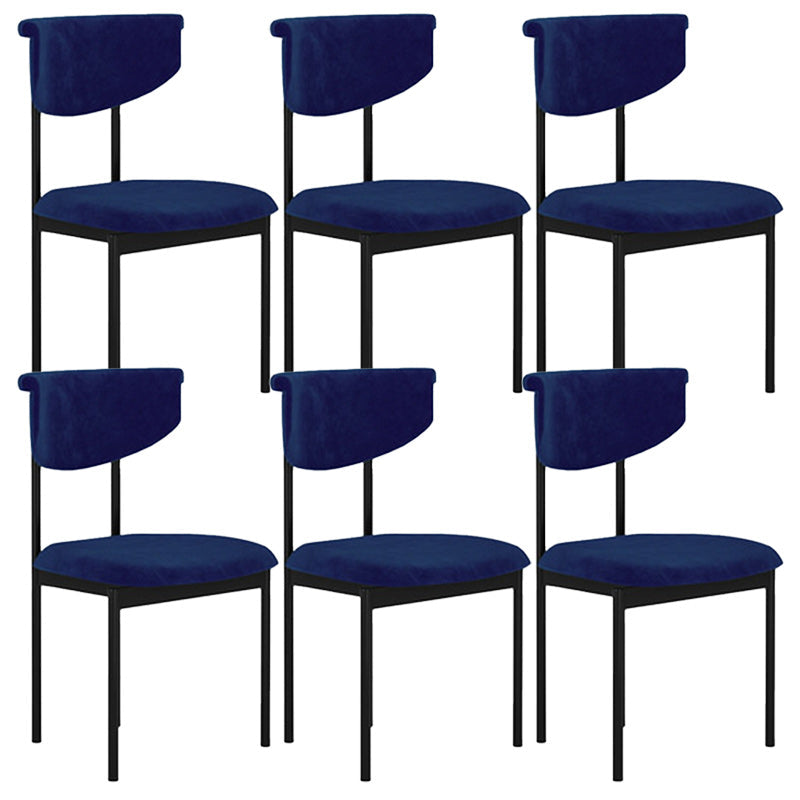 Tela silla de comedor de espalda abierta