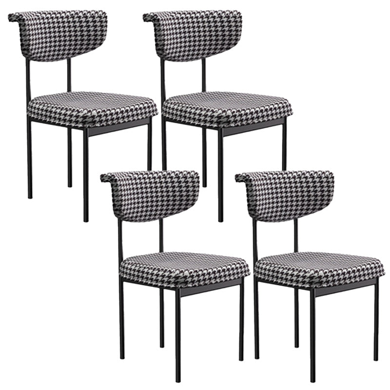 Tela silla de comedor de espalda abierta