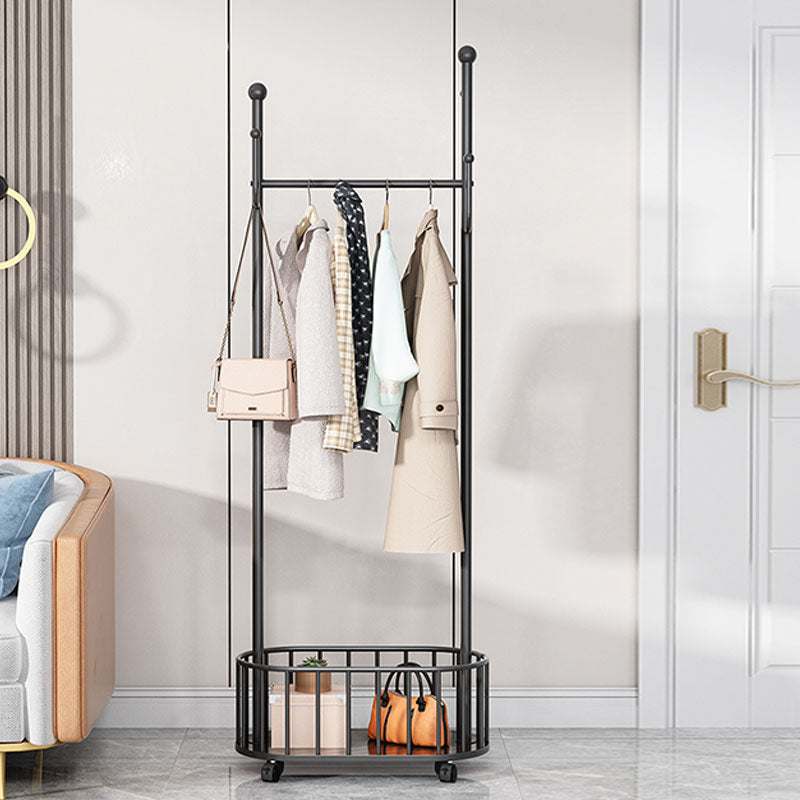 Glam Hall Stand Metal Shelving Hooks Included Free Standing Entry Hall Tree Clearhalo 'Entry & Mudroom Furniture' 'furn' 'furn_hall_tree_coat_racks' 'Furniture' 'Hall Trees & Coat Racks' 'hall_tree_coat_racks' 5926095