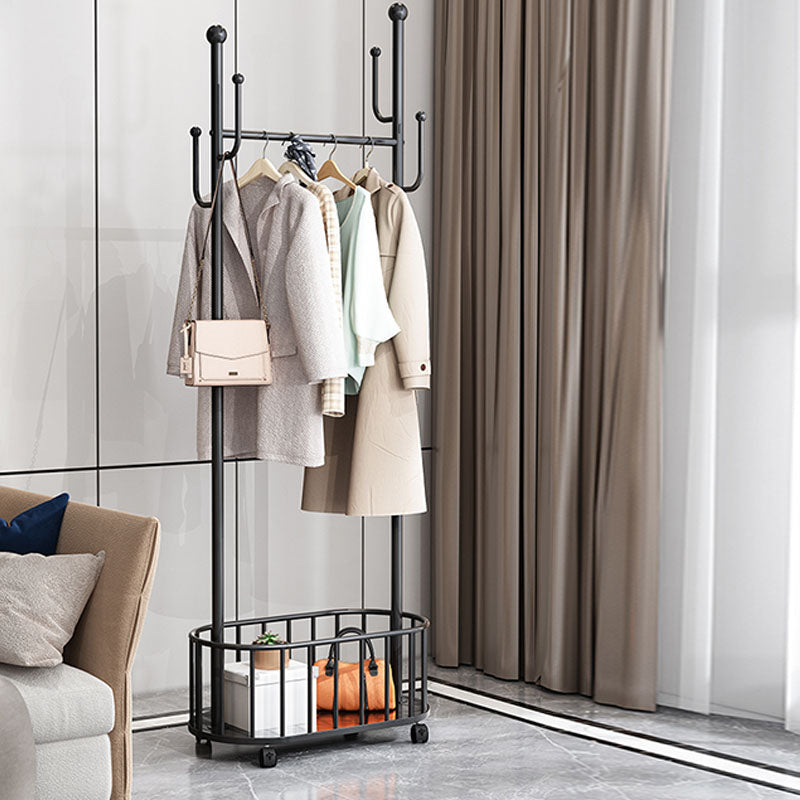 Glam Hall Stand Metal Shelving Hooks Included Free Standing Entry Hall Tree Clearhalo 'Entry & Mudroom Furniture' 'furn' 'furn_hall_tree_coat_racks' 'Furniture' 'Hall Trees & Coat Racks' 'hall_tree_coat_racks' 5926096