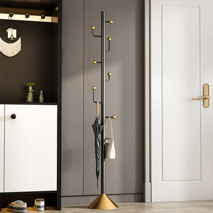 Glam Coat Rack Free Standing Coat Hook Metal Hall Stand Living Room 11"L x 11"W x 70"H Black Clearhalo 'Entry & Mudroom Furniture' 'furn' 'furn_hall_tree_coat_racks' 'Furniture' 'Hall Trees & Coat Racks' 'hall_tree_coat_racks' 5926308