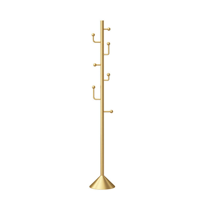 Glam Coat Rack Free Standing Coat Hook Metal Hall Stand Living Room 11"L x 11"W x 70"H Gold Clearhalo 'Entry & Mudroom Furniture' 'furn' 'furn_hall_tree_coat_racks' 'Furniture' 'Hall Trees & Coat Racks' 'hall_tree_coat_racks' 5926309