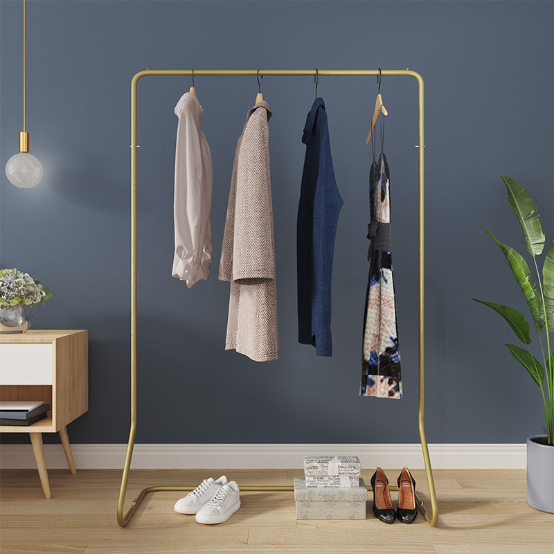 Industrial Coat Rack Free Standing Metal Hall Stand Living Room Gold Clearhalo 'Entry & Mudroom Furniture' 'furn' 'furn_hall_tree_coat_racks' 'Furniture' 'Hall Trees & Coat Racks' 'hall_tree_coat_racks' 5926358