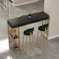 Modern 1/2/3 Pieces Counter Height Set Rectangle Indoor Pub Dining Set with Storage 3 Pieces: 1 Black Table, 2 Green Stools Clearhalo 'Bar Furniture' 'furn' 'furn_home_bar_bar_sets' 'Furniture' 'Home Bars & Bar Sets' 'home_bar_bar_sets' 'Kitchen & Dining Furniture' 5926653