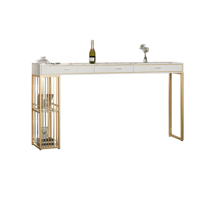 Modern 1/2/3 Pieces Counter Height Set Rectangle Indoor Pub Dining Set with Storage White 63"L x 16"W Clearhalo 'Bar Furniture' 'furn' 'furn_home_bar_bar_sets' 'Furniture' 'Home Bars & Bar Sets' 'home_bar_bar_sets' 'Kitchen & Dining Furniture' 5926661