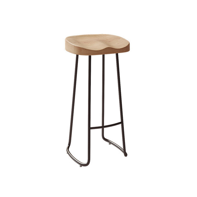 Modern Rectangular Bar Table Set 1/4 Pieces Wooden Counter Table with Backless Stools Wood 30"H Stool (Single) Clearhalo 'Bar Furniture' 'furn' 'furn_home_bar_bar_sets' 'Furniture' 'Home Bars & Bar Sets' 'home_bar_bar_sets' 'Kitchen & Dining Furniture' 5926694