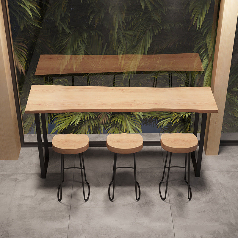 Modern Rectangular Bar Table Set 1/4 Pieces Wooden Counter Table with Backless Stools Clearhalo 'Bar Furniture' 'furn' 'furn_home_bar_bar_sets' 'Furniture' 'Home Bars & Bar Sets' 'home_bar_bar_sets' 'Kitchen & Dining Furniture' 5926695
