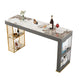 Indoor Modern Counter Height Set Stone Top Storage 1/2/3 Pieces Pub Dining Set Gold 55.1"L x 19.7"W Clearhalo 'Bar Furniture' 'furn' 'furn_home_bar_bar_sets' 'Furniture' 'Home Bars & Bar Sets' 'home_bar_bar_sets' 'Kitchen & Dining Furniture' 5926716