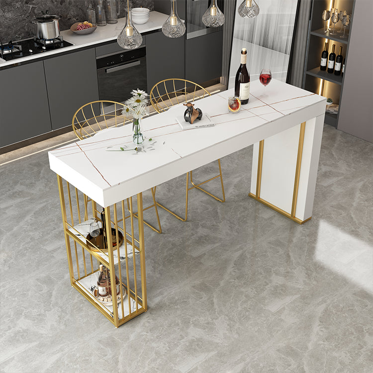 Indoor Modern Counter Height Set Stone Top Storage 1/2/3 Pieces Pub Dining Set Clearhalo 'Bar Furniture' 'furn' 'furn_home_bar_bar_sets' 'Furniture' 'Home Bars & Bar Sets' 'home_bar_bar_sets' 'Kitchen & Dining Furniture' 5926717