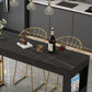 Indoor Modern Counter Height Set Stone Top Storage 1/2/3 Pieces Pub Dining Set Clearhalo 'Bar Furniture' 'furn' 'furn_home_bar_bar_sets' 'Furniture' 'Home Bars & Bar Sets' 'home_bar_bar_sets' 'Kitchen & Dining Furniture' 5926722