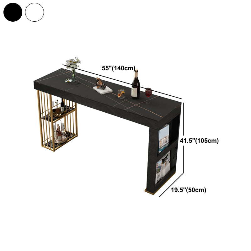 Indoor Modern Counter Height Set Stone Top Storage 1/2/3 Pieces Pub Dining Set Clearhalo 'Bar Furniture' 'furn' 'furn_home_bar_bar_sets' 'Furniture' 'Home Bars & Bar Sets' 'home_bar_bar_sets' 'Kitchen & Dining Furniture' 5926730