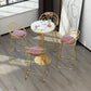 Modern Round Counter Set 1/2/5 Pieces Stone Indoor Bar Stool and Table Set 7 Pieces: Table, 4 Pink Stools Clearhalo 'Bar Furniture' 'furn' 'furn_home_bar_bar_sets' 'Furniture' 'Home Bars & Bar Sets' 'home_bar_bar_sets' 'Kitchen & Dining Furniture' 5926749