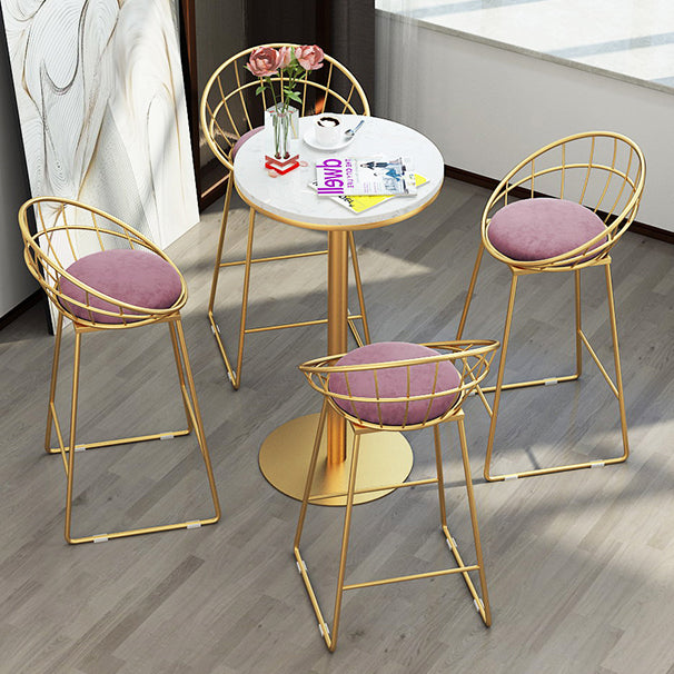 Modern Round Counter Set 1/2/5 Pieces Stone Indoor Bar Stool and Table Set Clearhalo 'Bar Furniture' 'furn' 'furn_home_bar_bar_sets' 'Furniture' 'Home Bars & Bar Sets' 'home_bar_bar_sets' 'Kitchen & Dining Furniture' 5926760