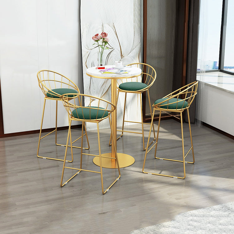 Modern Round Counter Set 1/2/5 Pieces Stone Indoor Bar Stool and Table Set Clearhalo 'Bar Furniture' 'furn' 'furn_home_bar_bar_sets' 'Furniture' 'Home Bars & Bar Sets' 'home_bar_bar_sets' 'Kitchen & Dining Furniture' 5926762