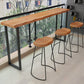 Juego de mesa de pub rectangular industrial de 1/2/4 piezas, mesa de mostrador de madera con taburetes sin respaldo