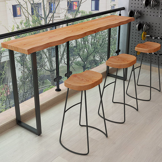 Juego de mesa de pub rectangular industrial de 1/2/4 piezas, mesa de mostrador de madera con taburetes sin respaldo