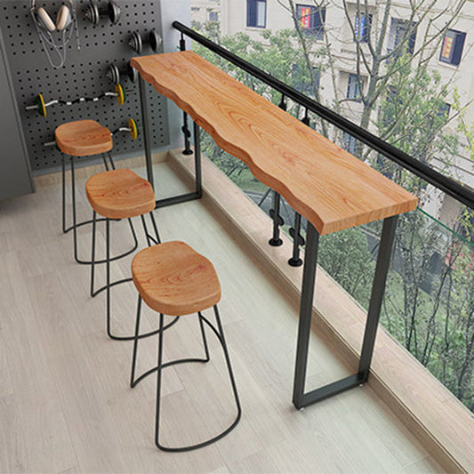 1/2/4 Pieces Industrial Rectangle Pub Table Set Wooden Counter Table with Backless Stools