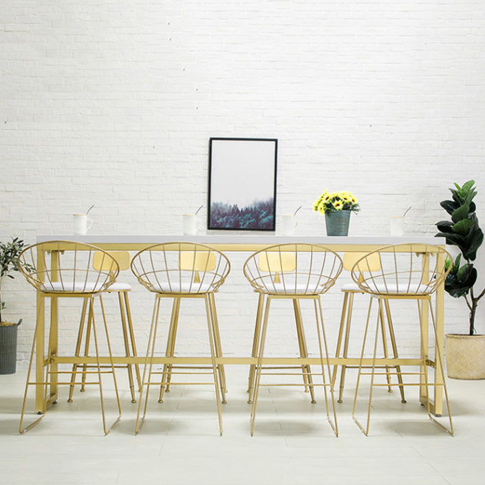 Glam – ensemble de Table de bar rectangulaire avec tabourets hauts en métal, 1/2/5/9 pièces, pour la maison