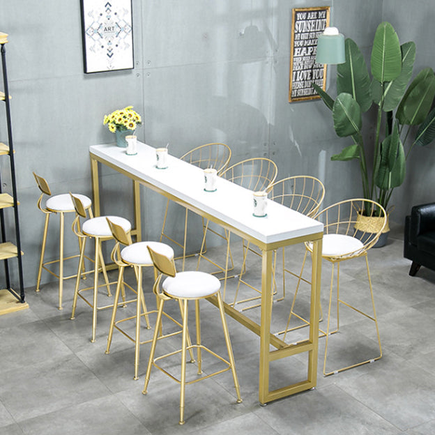 Glam – ensemble de Table de bar rectangulaire avec tabourets hauts en métal, 1/2/5/9 pièces, pour la maison