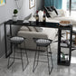 Indoor Glam Counter Height Set Rectangle 1/2/3 Pieces Marble Storage Bistro Set Clearhalo 'Bar Furniture' 'furn' 'furn_home_bar_bar_sets' 'Furniture' 'Home Bars & Bar Sets' 'home_bar_bar_sets' 'Kitchen & Dining Furniture' 5926823