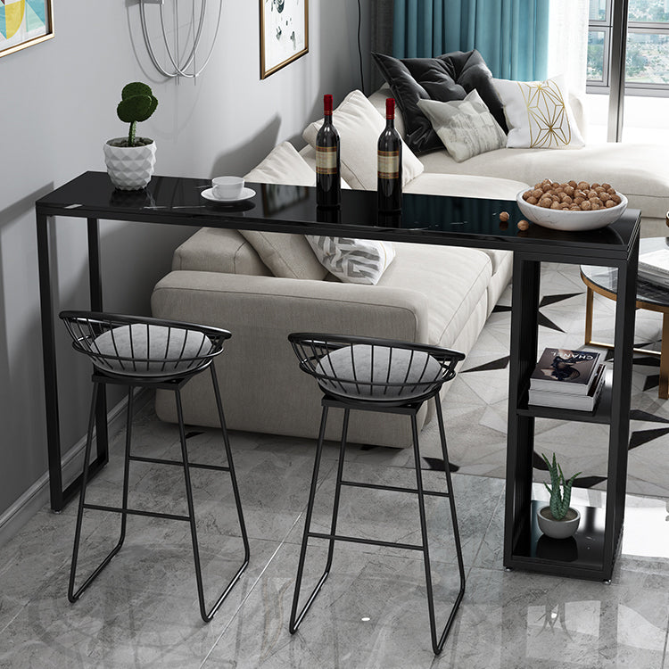 Indoor Glam Counter Height Set Rectangle 1/2/3 Pieces Marble Storage Bistro Set Clearhalo 'Bar Furniture' 'furn' 'furn_home_bar_bar_sets' 'Furniture' 'Home Bars & Bar Sets' 'home_bar_bar_sets' 'Kitchen & Dining Furniture' 5926823