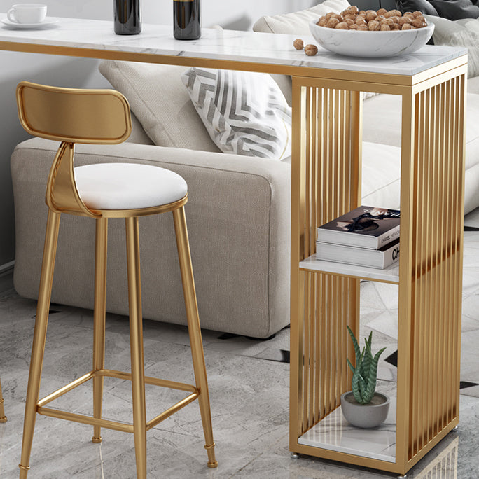 Indoor Glam Counter Height Set Rectangle 1/2/3 Pieces Marble Storage Bistro Set Clearhalo 'Bar Furniture' 'furn' 'furn_home_bar_bar_sets' 'Furniture' 'Home Bars & Bar Sets' 'home_bar_bar_sets' 'Kitchen & Dining Furniture' 5926830