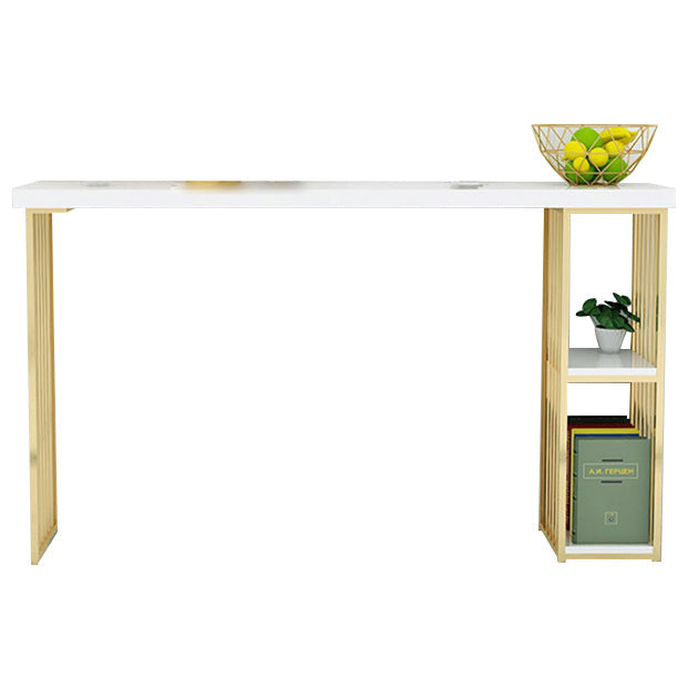 Glam 1/2/3 Pieces Bar Table Set Rectangle Bar Table with High Metal Stools for Home Clearhalo 'Bar Furniture' 'furn' 'furn_home_bar_bar_sets' 'Furniture' 'Home Bars & Bar Sets' 'home_bar_bar_sets' 'Kitchen & Dining Furniture' 5926839