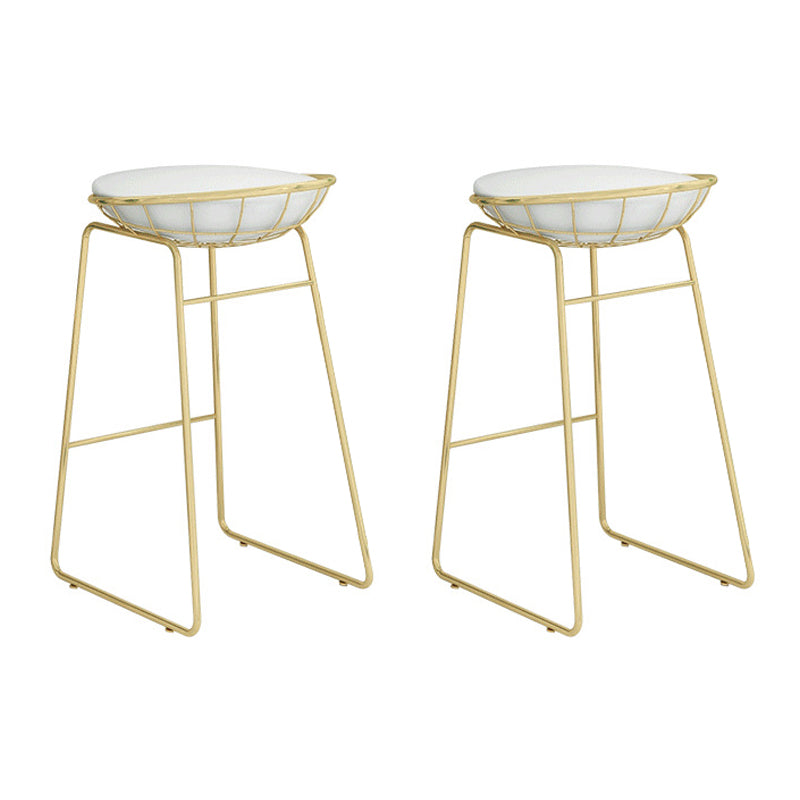 Glam 1/2/3 Pieces Bar Table Set Rectangle Bar Table with High Metal Stools for Home Beige 30"H Stools (Set of 2) Clearhalo 'Bar Furniture' 'furn' 'furn_home_bar_bar_sets' 'Furniture' 'Home Bars & Bar Sets' 'home_bar_bar_sets' 'Kitchen & Dining Furniture' 5926841