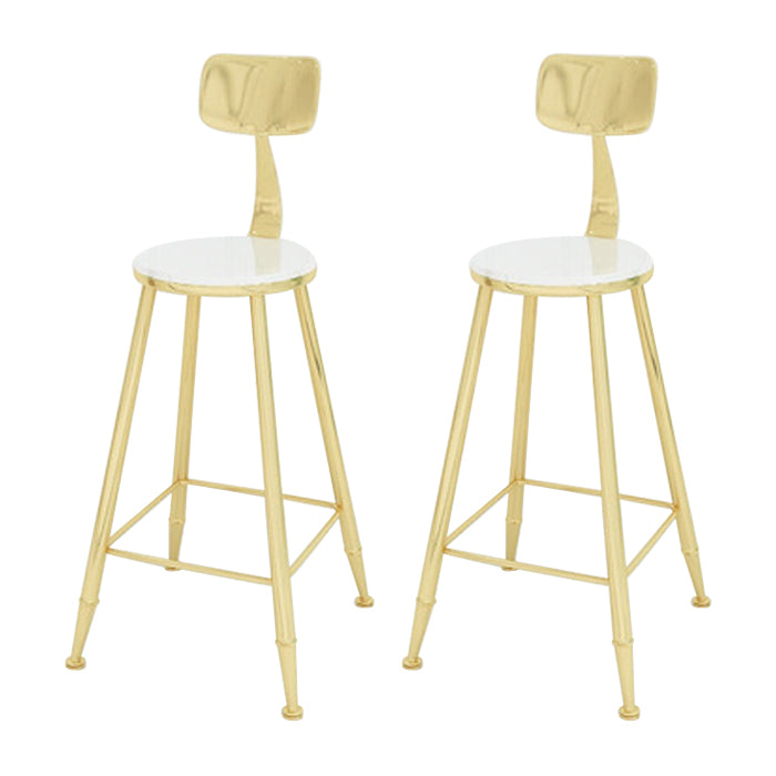 Glam 1/2/3 Pieces Bar Table Set Rectangle Bar Table with High Metal Stools for Home White 30"H Stools (Set of 2) Clearhalo 'Bar Furniture' 'furn' 'furn_home_bar_bar_sets' 'Furniture' 'Home Bars & Bar Sets' 'home_bar_bar_sets' 'Kitchen & Dining Furniture' 5926844