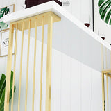 Glam 1/2/3 Pieces Bar Table Set Rectangle Bar Table with High Metal Stools for Home