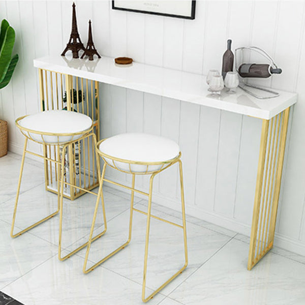 Glam 1/2/3 Pieces Bar Table Set Rectangle Bar Table with High Metal Stools for Home Clearhalo 'Bar Furniture' 'furn' 'furn_home_bar_bar_sets' 'Furniture' 'Home Bars & Bar Sets' 'home_bar_bar_sets' 'Kitchen & Dining Furniture' 5926851