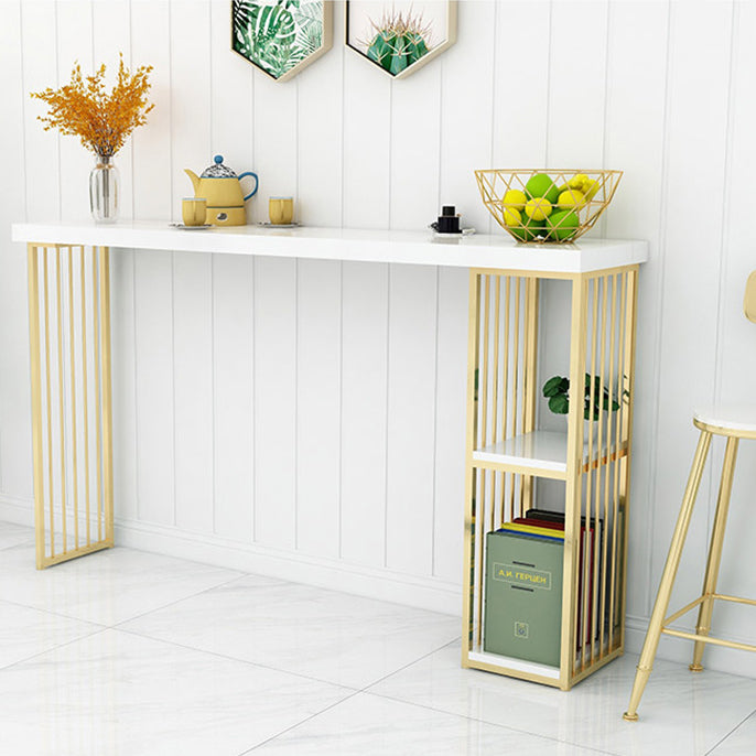 Glam 1/2/3 Pieces Bar Table Set Rectangle Bar Table with High Metal Stools for Home Clearhalo 'Bar Furniture' 'furn' 'furn_home_bar_bar_sets' 'Furniture' 'Home Bars & Bar Sets' 'home_bar_bar_sets' 'Kitchen & Dining Furniture' 5926854