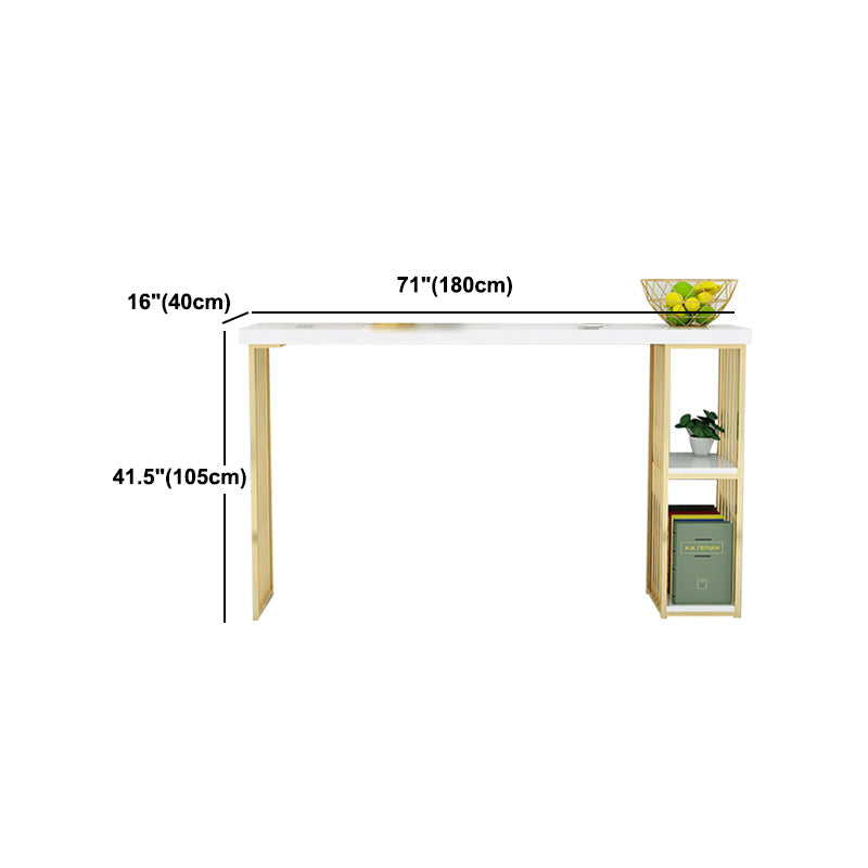 Glam 1/2/3 Pieces Bar Table Set Rectangle Bar Table with High Metal Stools for Home Clearhalo 'Bar Furniture' 'furn' 'furn_home_bar_bar_sets' 'Furniture' 'Home Bars & Bar Sets' 'home_bar_bar_sets' 'Kitchen & Dining Furniture' 5926858