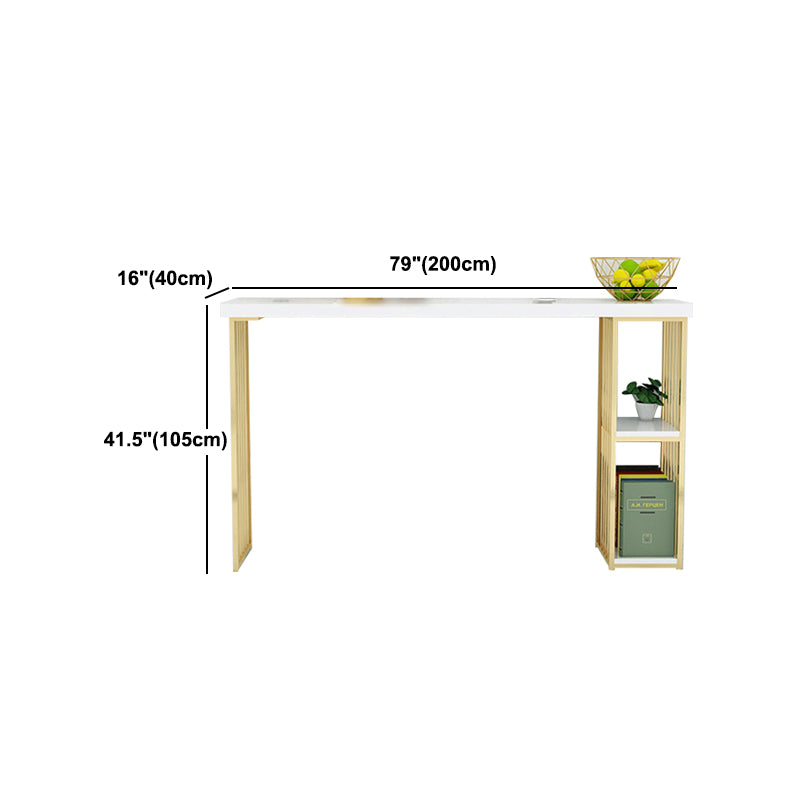 Glam 1/2/3 Pieces Bar Table Set Rectangle Bar Table with High Metal Stools for Home Clearhalo 'Bar Furniture' 'furn' 'furn_home_bar_bar_sets' 'Furniture' 'Home Bars & Bar Sets' 'home_bar_bar_sets' 'Kitchen & Dining Furniture' 5926859