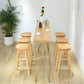 Glam Holz-Bartisch-Set, 1/2/7-teilig, rechteckiger Bartisch mit hohen Hockern für Zuhause