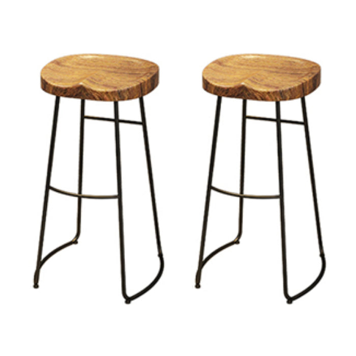 Solid Wood 1/2/4/7 Pieces Counter Height Set Rectangle Industrial Trestle Bar Table Set Wood 30"H Stools (Set of 2) Clearhalo 'Bar Furniture' 'furn' 'furn_home_bar_bar_sets' 'Furniture' 'Home Bars & Bar Sets' 'home_bar_bar_sets' 'Kitchen & Dining Furniture' 5926904