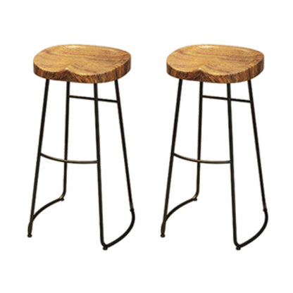 Solid Wood 1/2/4/7 Pieces Counter Height Set Rectangle Industrial Trestle Bar Table Set Wood 30"H Stools (Set of 2) Clearhalo 'Bar Furniture' 'furn' 'furn_home_bar_bar_sets' 'Furniture' 'Home Bars & Bar Sets' 'home_bar_bar_sets' 'Kitchen & Dining Furniture' 5926904