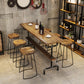 Solid Wood 1/2/4/7 Pieces Counter Height Set Rectangle Industrial Trestle Bar Table Set Clearhalo 'Bar Furniture' 'furn' 'furn_home_bar_bar_sets' 'Furniture' 'Home Bars & Bar Sets' 'home_bar_bar_sets' 'Kitchen & Dining Furniture' 5926905